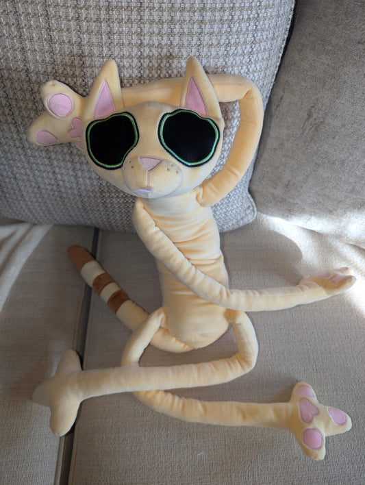 Orange Floppy Noodle Cat Plush